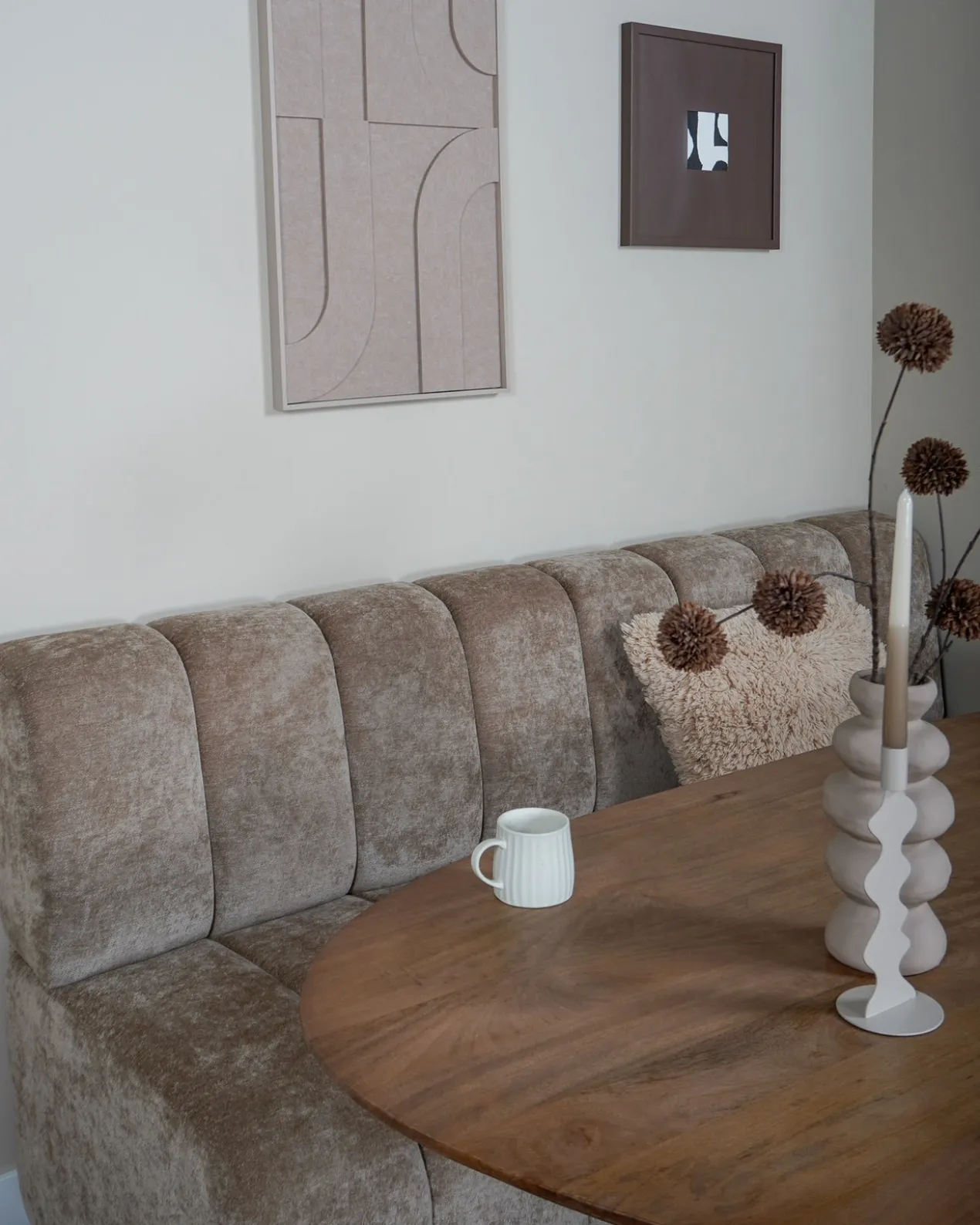 Eetkamerbank Sofia Taupe La Vie 01 - 200 cm