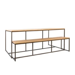 Eetkamerbank Soho Anodic bruin/eiken 194 cm