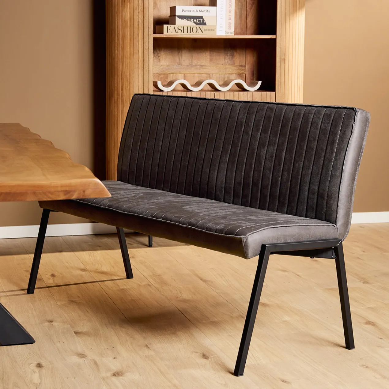 Eetkamerbank Stripes Antraciet 155 cm