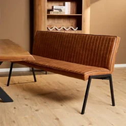 Eetkamerbank Stripes Cognac 185 cm