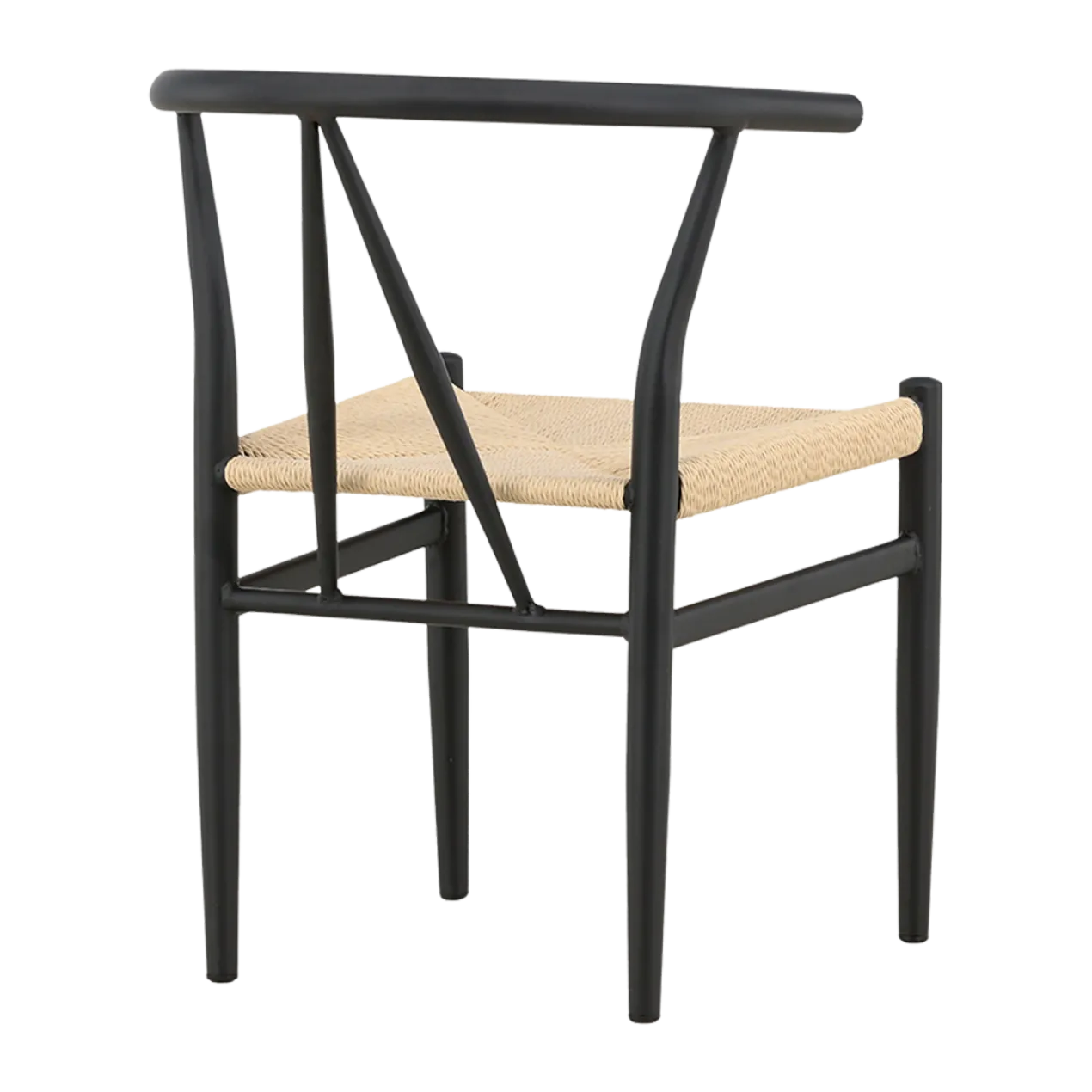 Eetkamerstoel Bengt - met rotan zitting Zwart