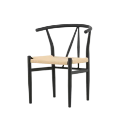 Eetkamerstoel Bengt - met rotan zitting Zwart
