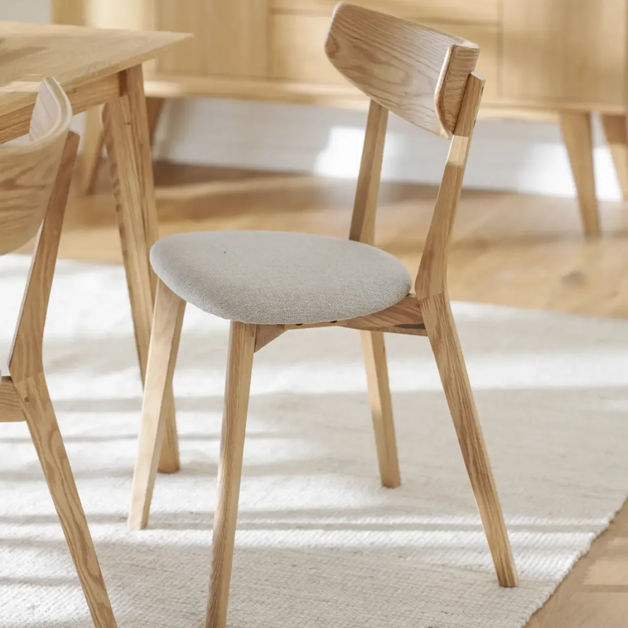 Eetkamerstoel eikenhouten Ami Naturel eiken - grijs