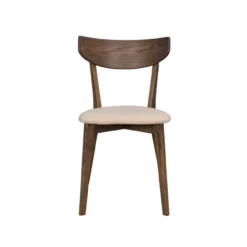 Eetkamerstoel eikenhouten Ami Donker eiken - beige