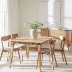 Eetkamerstoel eikenhouten Ami Donker eiken - beige