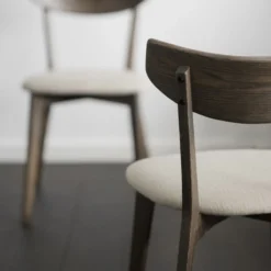 Eetkamerstoel eikenhouten Ami Donker eiken - beige