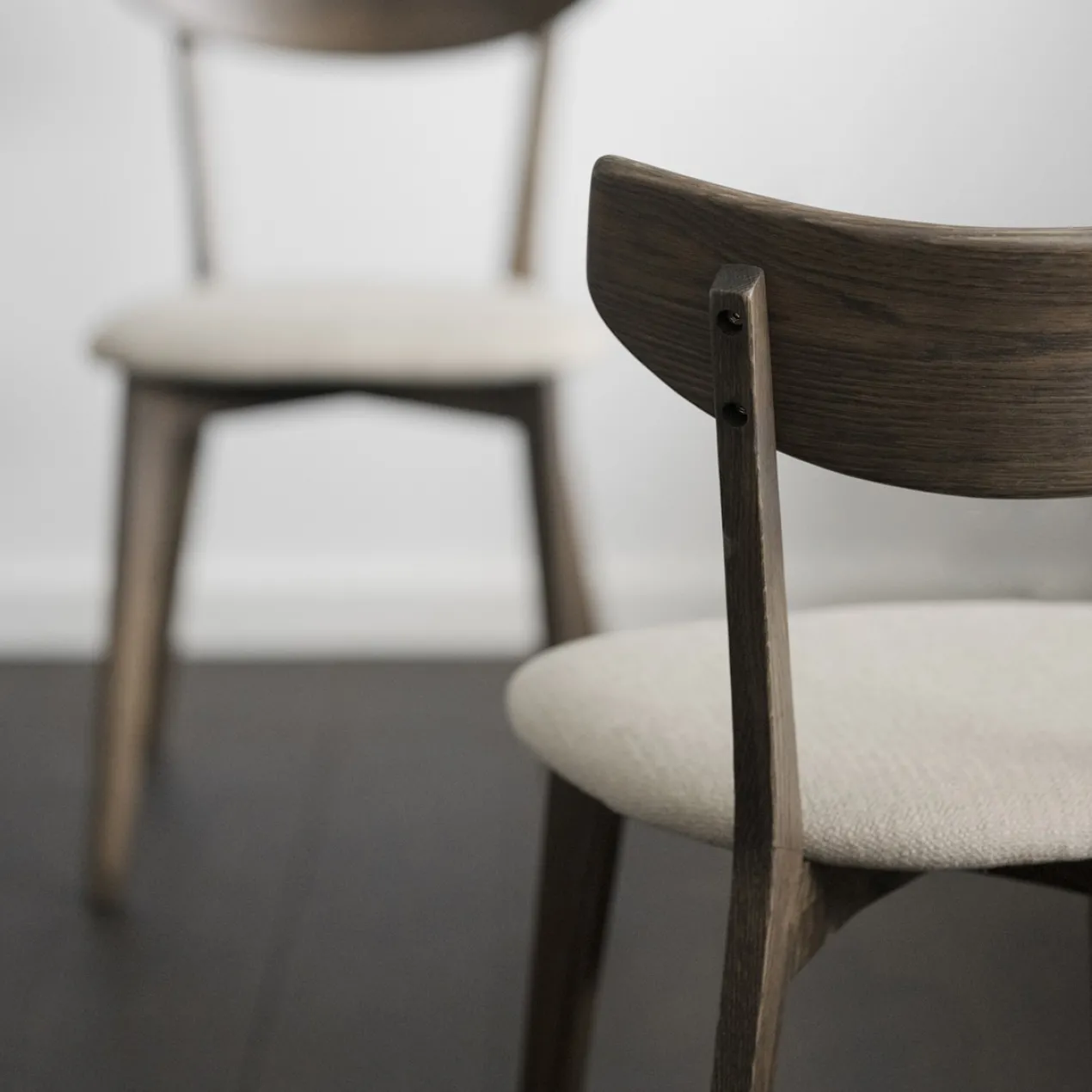Eetkamerstoel eikenhouten Ami Donker eiken - beige