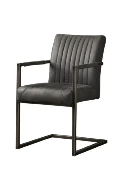Eetkamerstoel Ferro Antraciet met arm (4 stoelen)