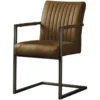 Eetkamerstoel Ferro Lichtbruin met arm (4 stoelen)