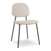 Eetkamerstoel Jasmijn beige gemêleerd - zwart onderstel