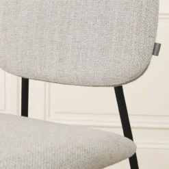 Eetkamerstoel Jasmijn beige gemêleerd - zwart onderstel