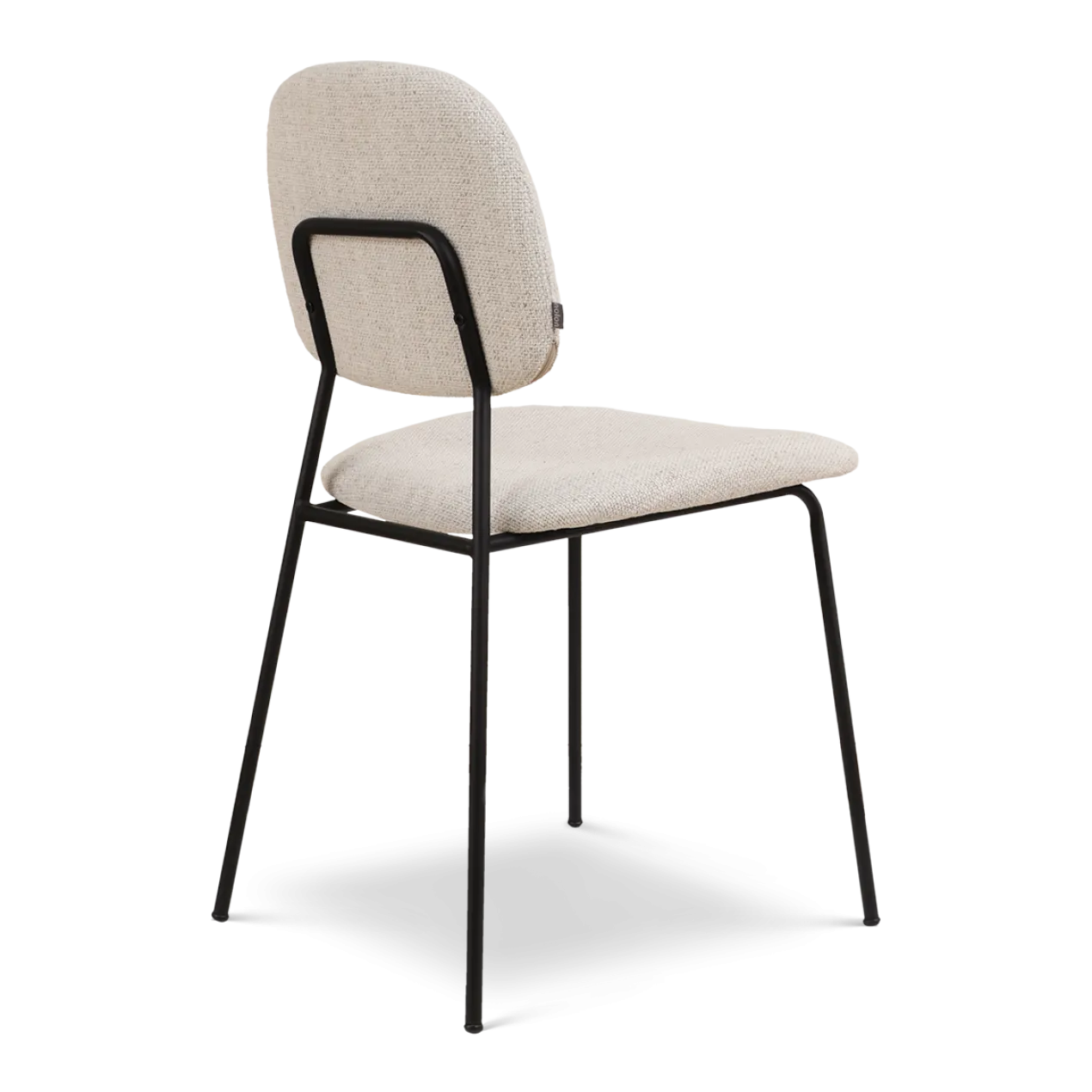 Eetkamerstoel Jasmijn beige gemêleerd - zwart onderstel