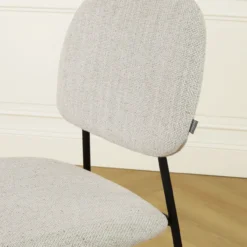 Eetkamerstoel Jasmijn beige gemêleerd - zwart onderstel
