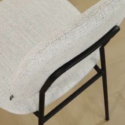 Eetkamerstoel Jasmijn beige gemêleerd - zwart onderstel