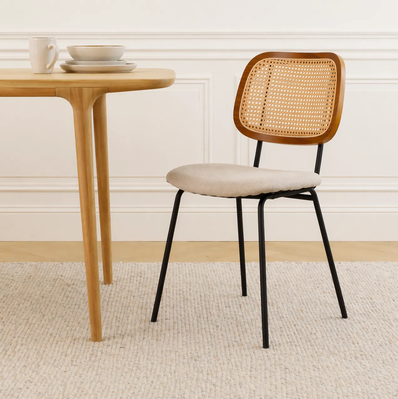 Eetkamerstoel Jolie rotan beige