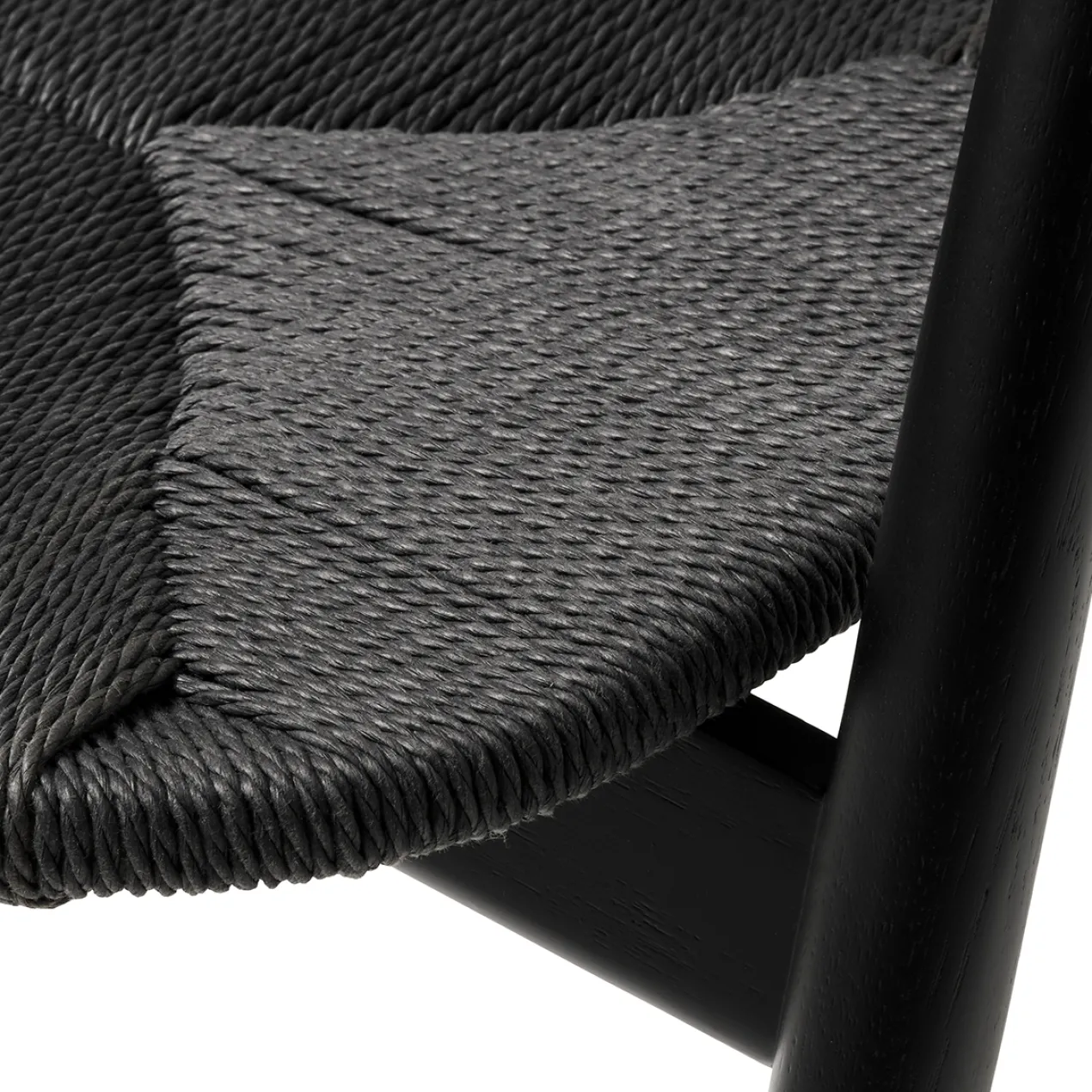 Eetkamerstoel Kenza - met rieten zitvlak Zwart eiken