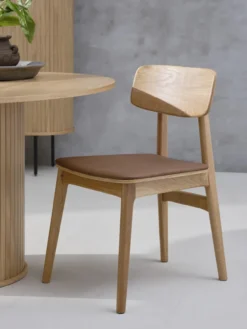 Eetkamerstoel Lana hout met kunstleer Zwart