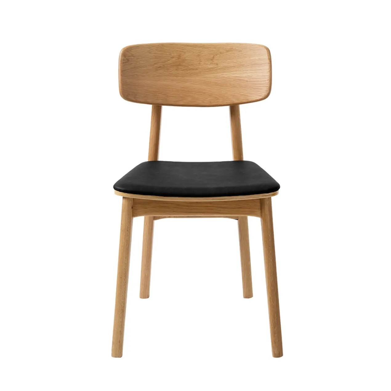 Eetkamerstoel Lana hout met kunstleer Zwart
