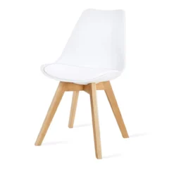 Eetkamerstoel Madera Wit - houten onderstel