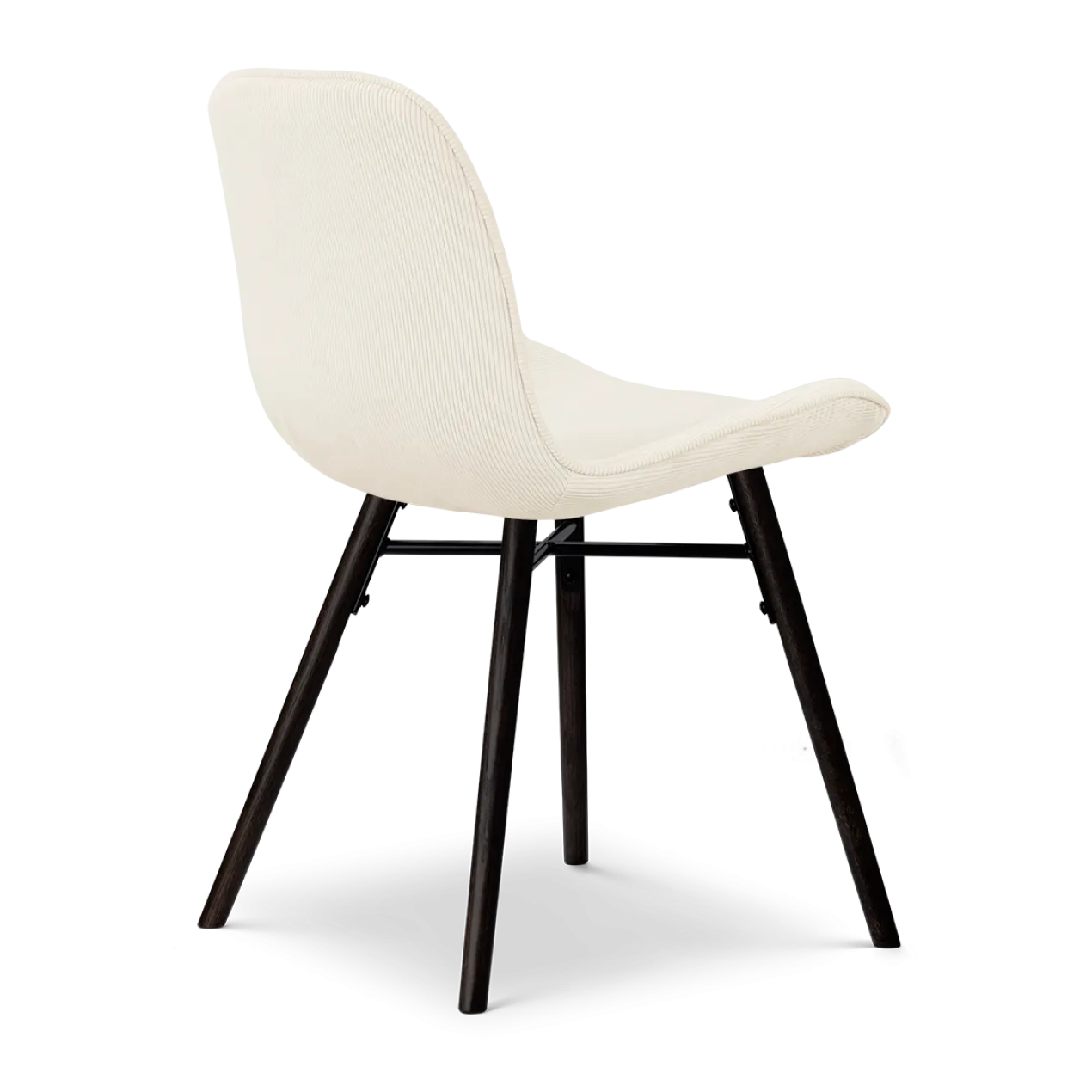 Eetkamerstoel Nena-Fé zwart houten onderstel rib beige