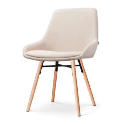 Eetkamerstoel Nena-Isa beige - naturel onderstel
