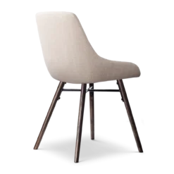 Eetkamerstoel Nena-Isa beige - walnoten onderstel set van 2