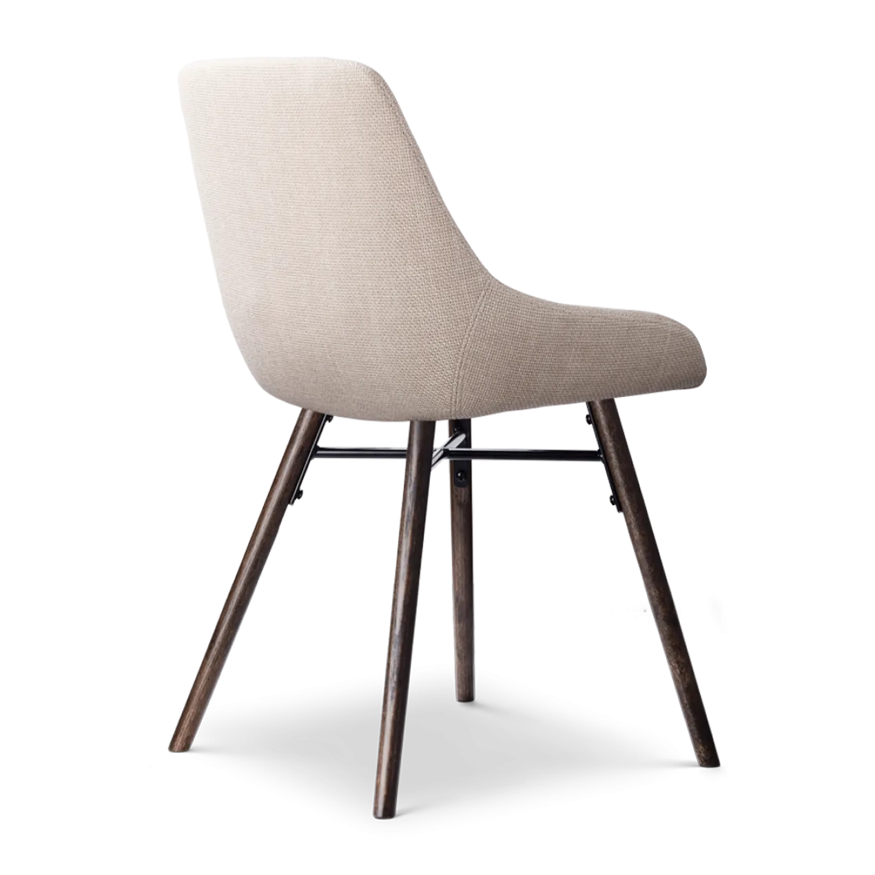 Eetkamerstoel Nena-Isa beige - walnoten onderstel