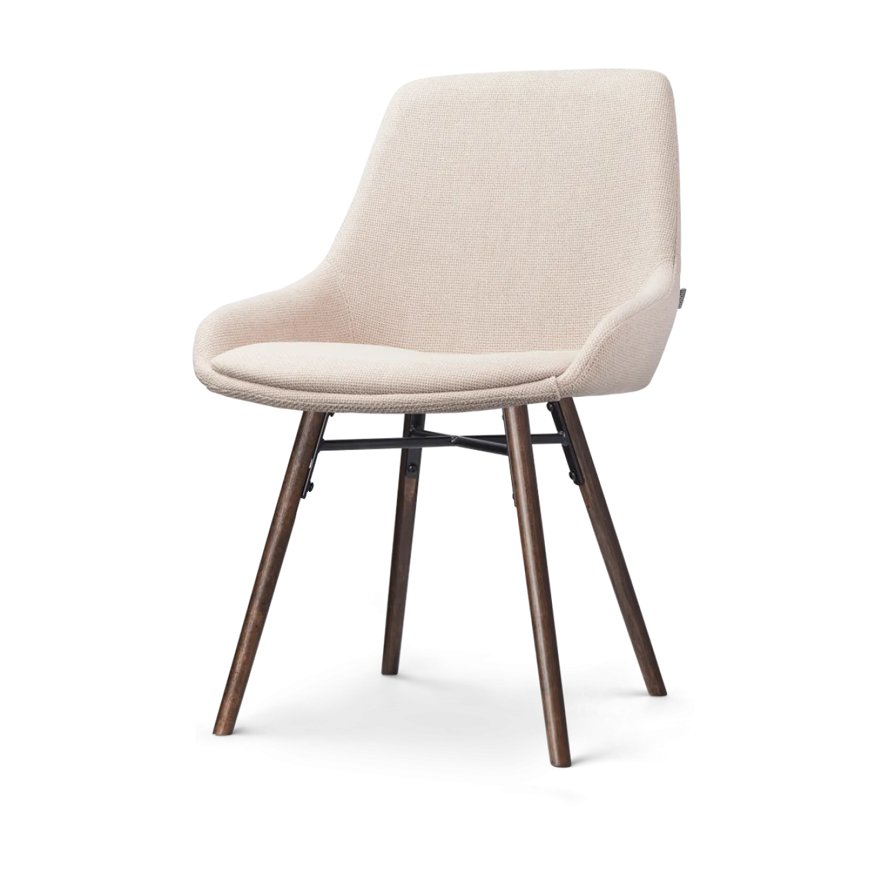 Eetkamerstoel Nena-Isa beige - walnoten onderstel