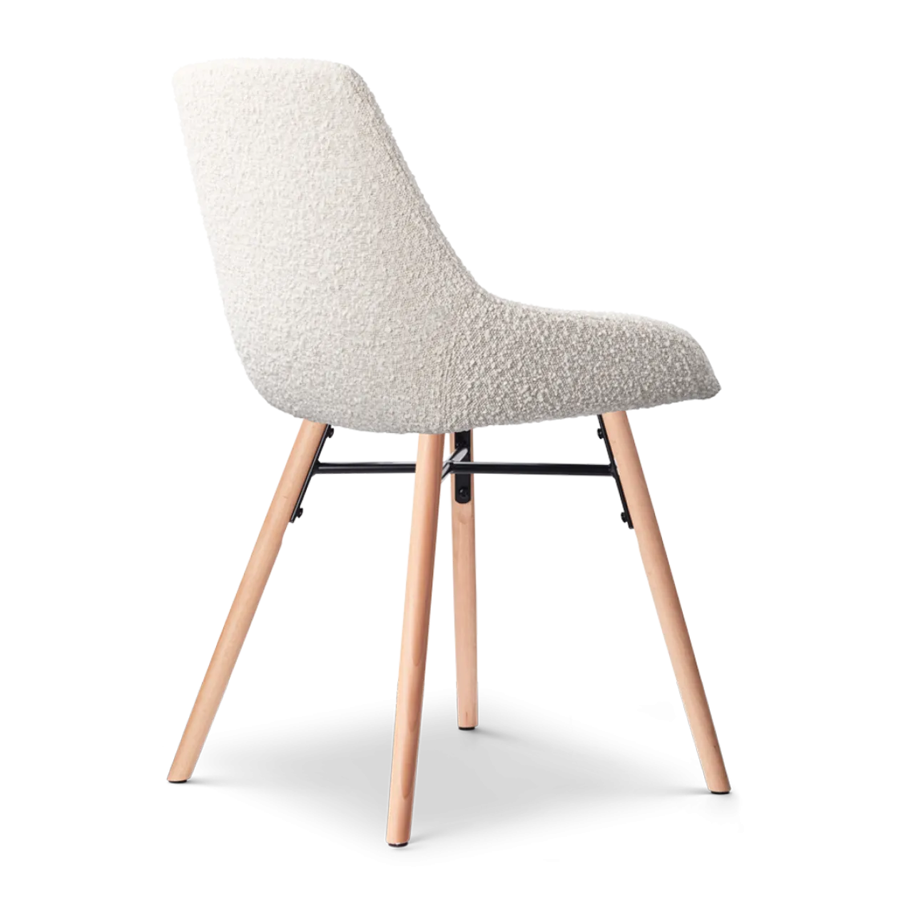 Eetkamerstoel Nena-Isa bouclé beige - naturel - set van 2