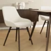 Eetkamerstoel Nena-Isa bouclé beige - walnoot - set van 2
