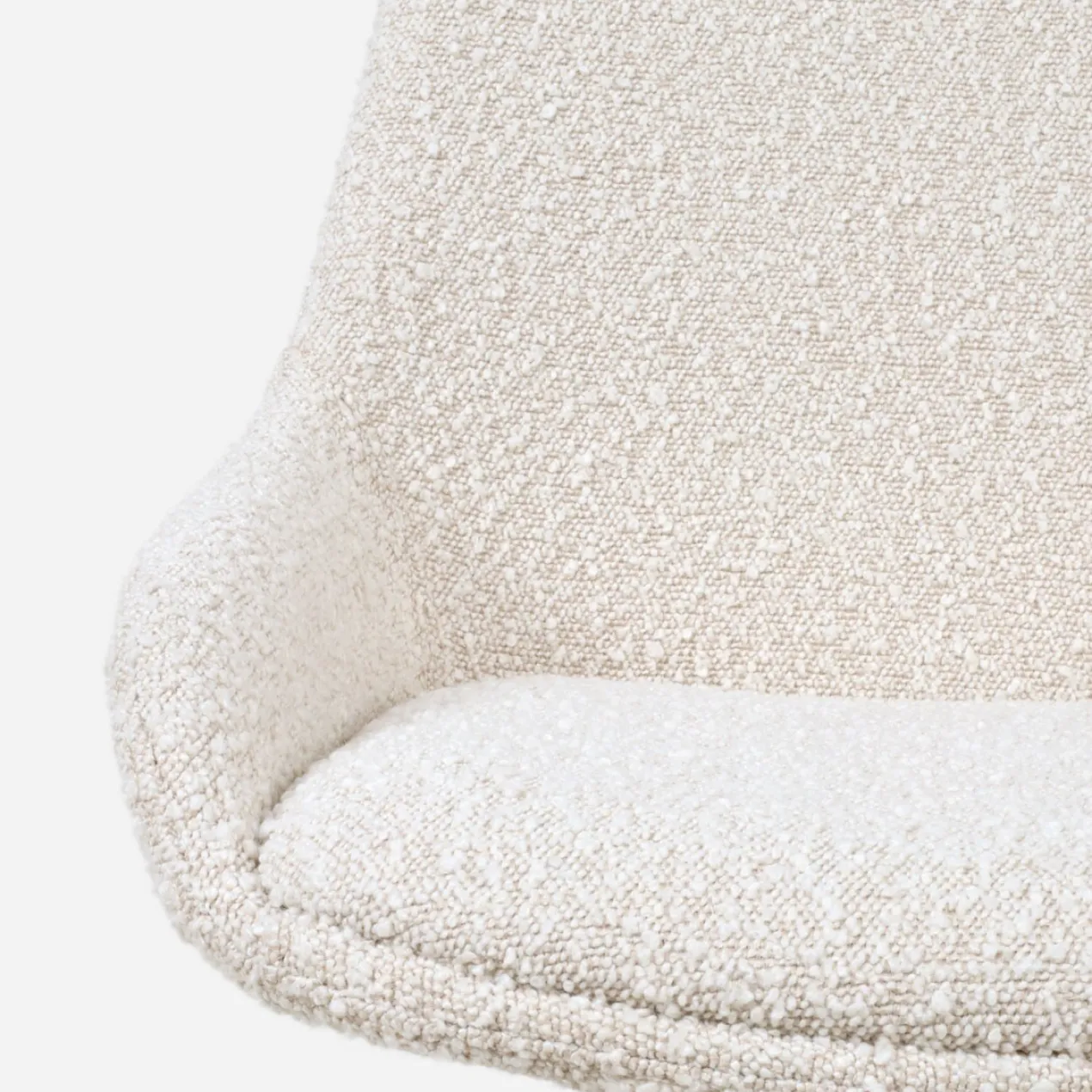 Eetkamerstoel Nena-Isa bouclé beige - walnoot - set van 2
