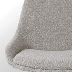 Eetkamerstoel Nena-Isa bouclé taupe - zwart onderstel