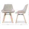 Eetkamerstoel Nena-Isa grijs beige gemêleerd - naturel