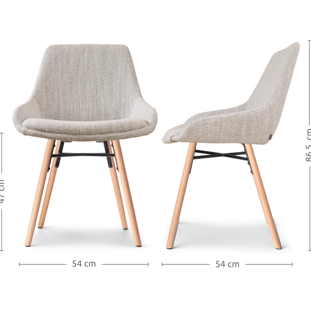 Eetkamerstoel Nena-Isa grijs beige gemêleerd - naturel