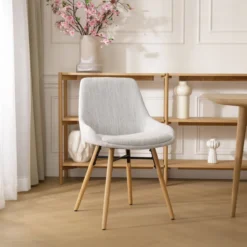 Eetkamerstoel Nena-Isa grijs beige gemêleerd - naturel