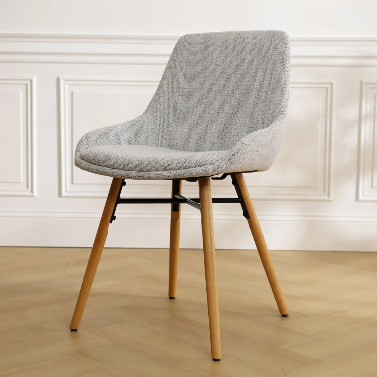 Eetkamerstoel Nena-Isa grijs beige gemêleerd - naturel