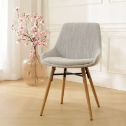 Eetkamerstoel Nena-Isa grijs beige gemêleerd - naturel