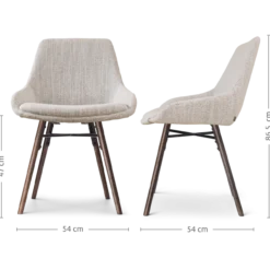 Eetkamerstoel Nena-Isa grijs beige gemêleerd - walnoot