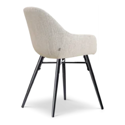 Eetkamerstoel Nena-Isa grijs beige gemêleerd - walnoot