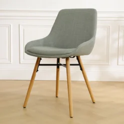 Eetkamerstoel Nena-Isa licht groen - houten onderstel