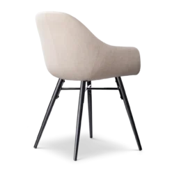 Eetkamerstoel Nena-Mae beige - zwart onderstel