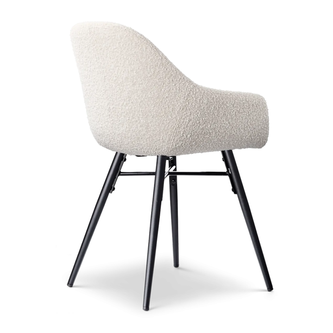 Eetkamerstoel Nena-Mae bouclé beige - zwart onderstel