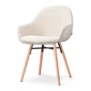 Eetkamerstoel Nena-Mae bouclé beige - naturel onderstel