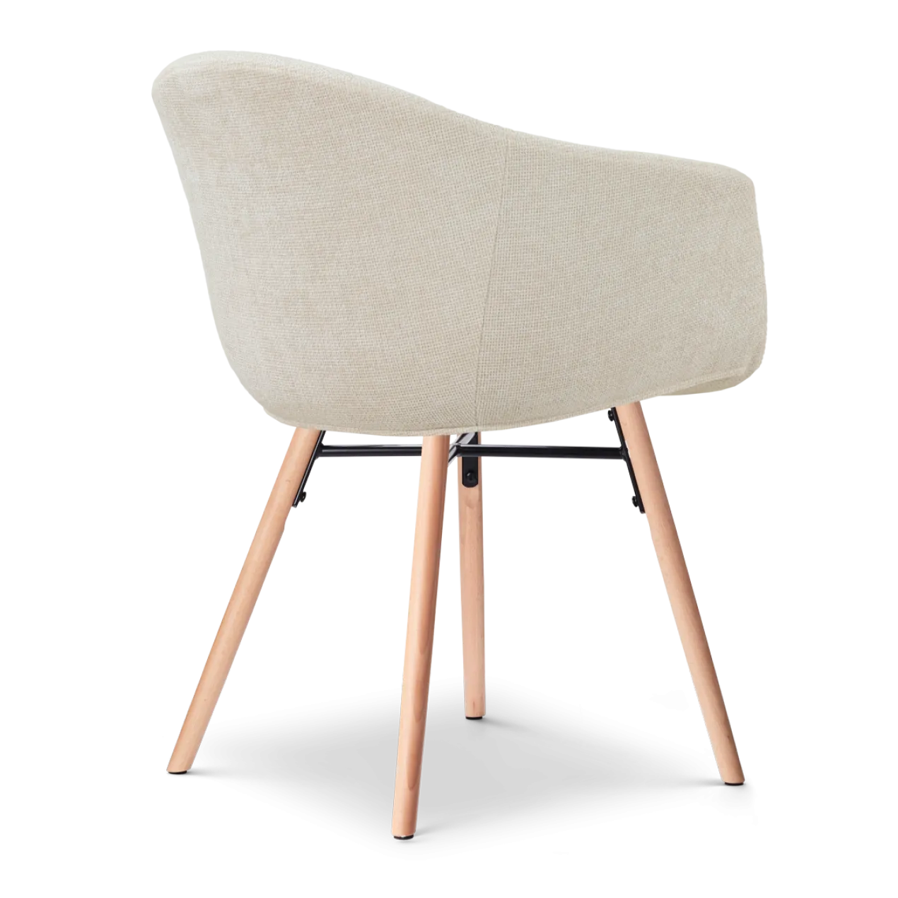 Eetkamerstoel Nena-Otis houten onderstel cottonbeige