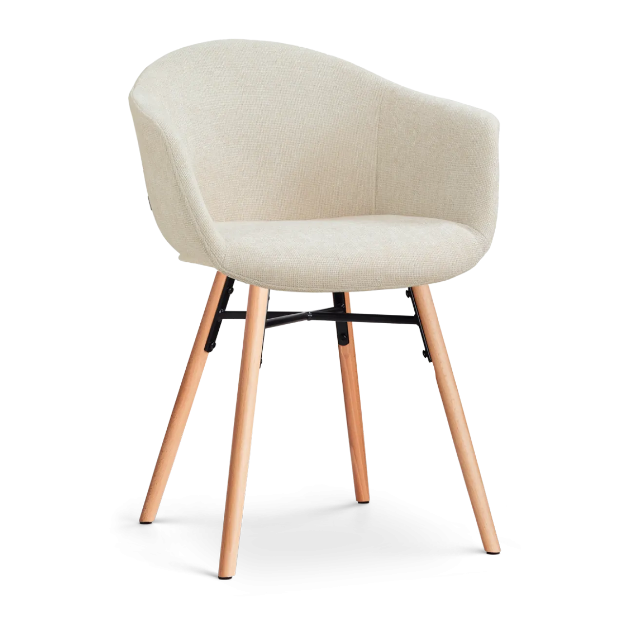 Eetkamerstoel Nena-Otis houten onderstel cottonbeige