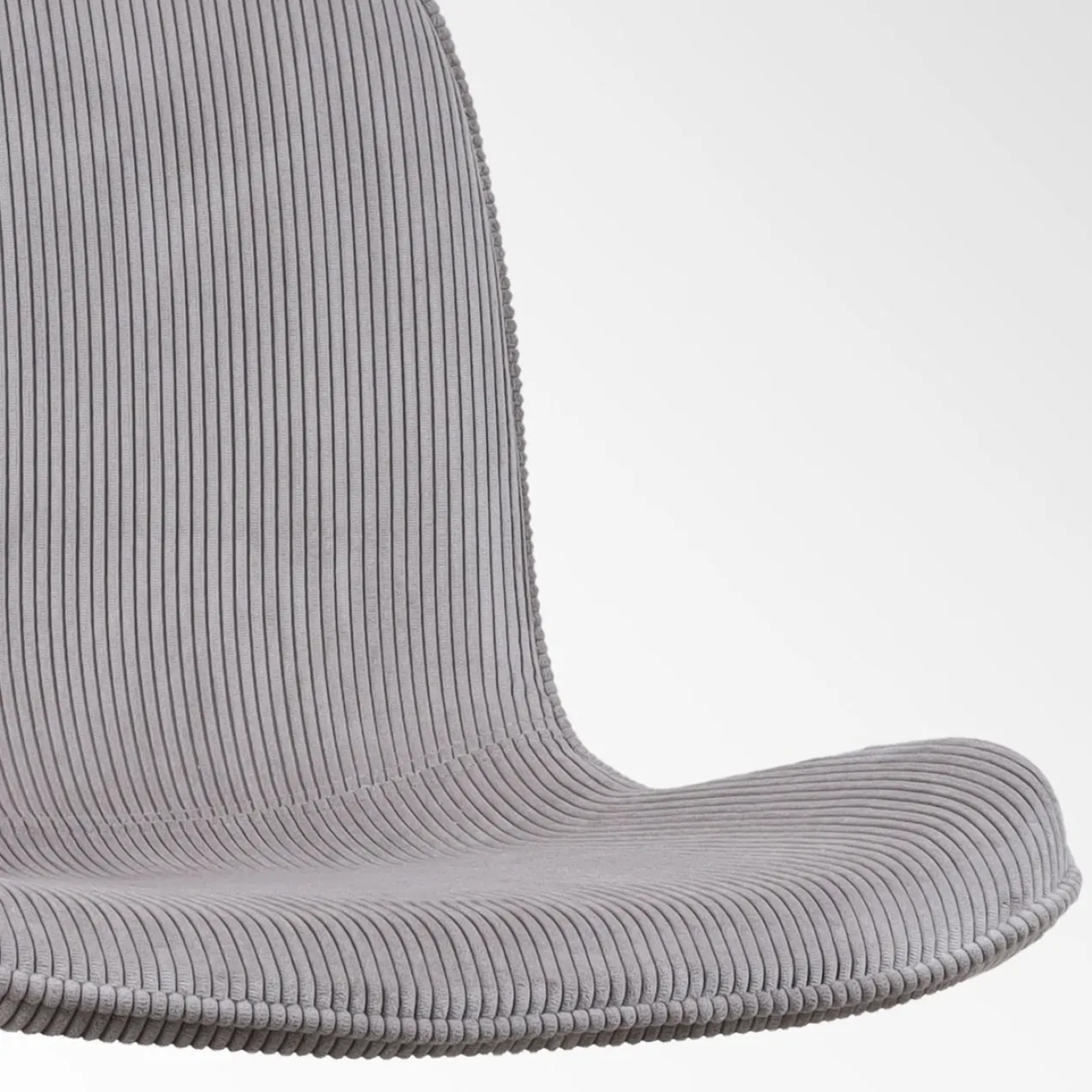 Eetkamerstoel Noa-Fé rib warm grijs - zwart onderstel
