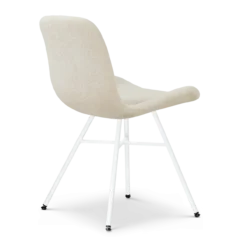Eetkamerstoel Noa-Fé wit onderstel cottonbeige