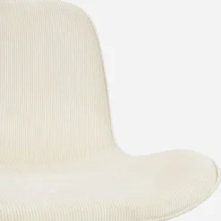 Eetkamerstoel Noa-Fé wit onderstel rib beige