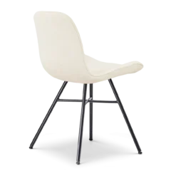 Eetkamerstoel Noa-Fé zwart onderstel rib beige