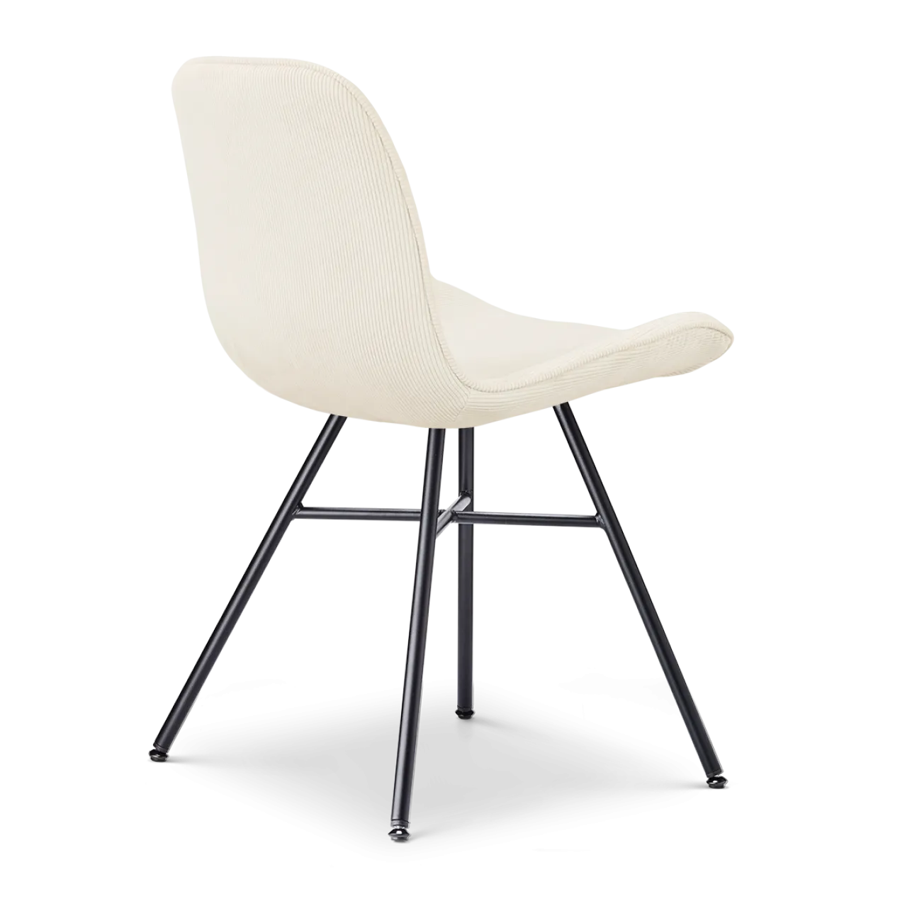 Eetkamerstoel Noa-Fé zwart onderstel rib beige